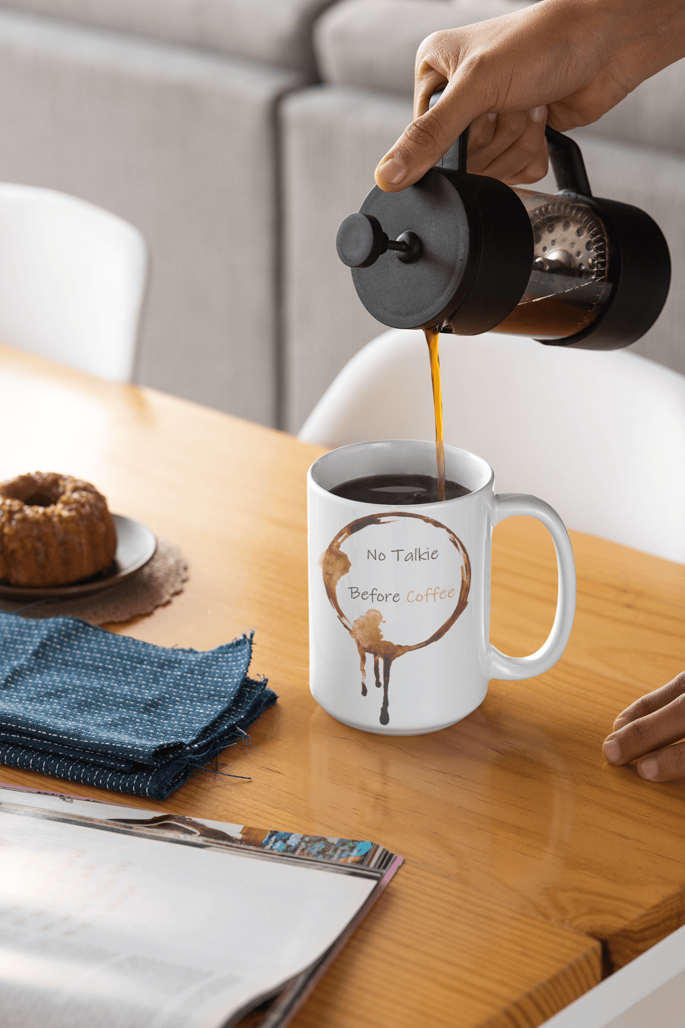 No Talkie Before Coffee 11oz Mug - Mahogany Queen