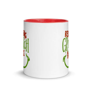 Resting Grinch Face 11oz Mug with Red inside - Mahogany Queen Coffee